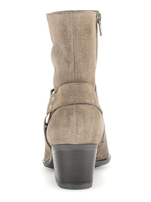 Bottines  en cuir velours Gabor - Kiabi