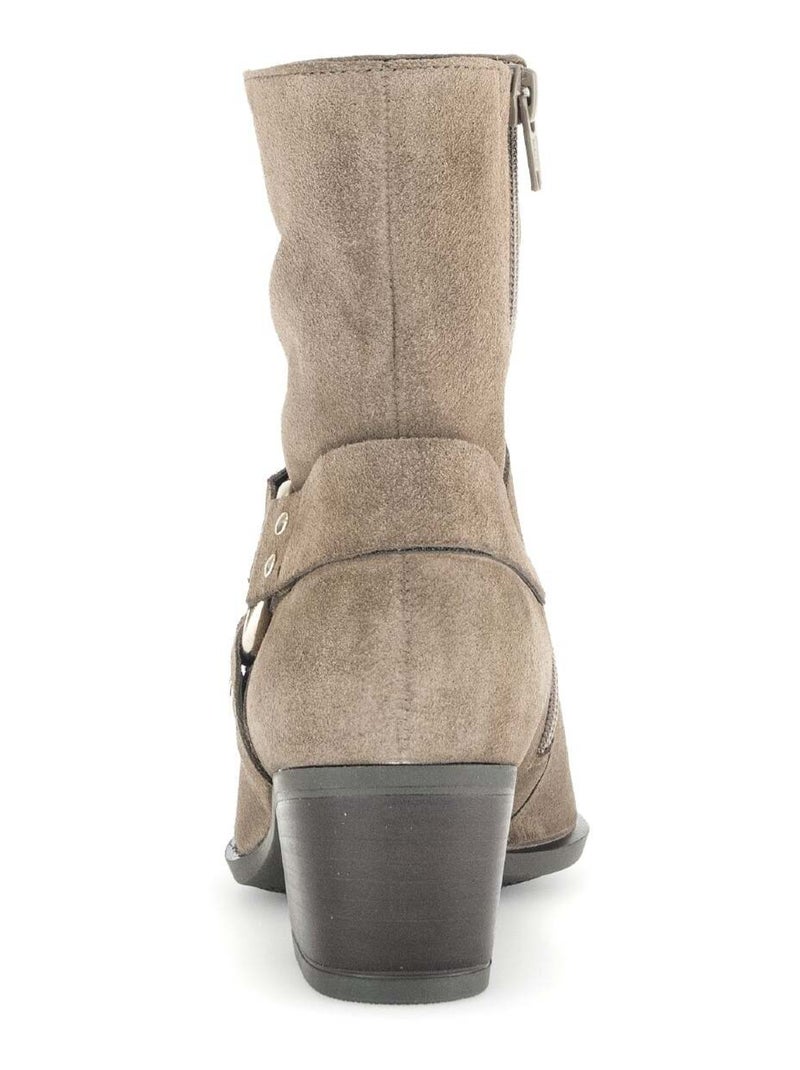 Bottines  en cuir velours Gabor Marron - Kiabi