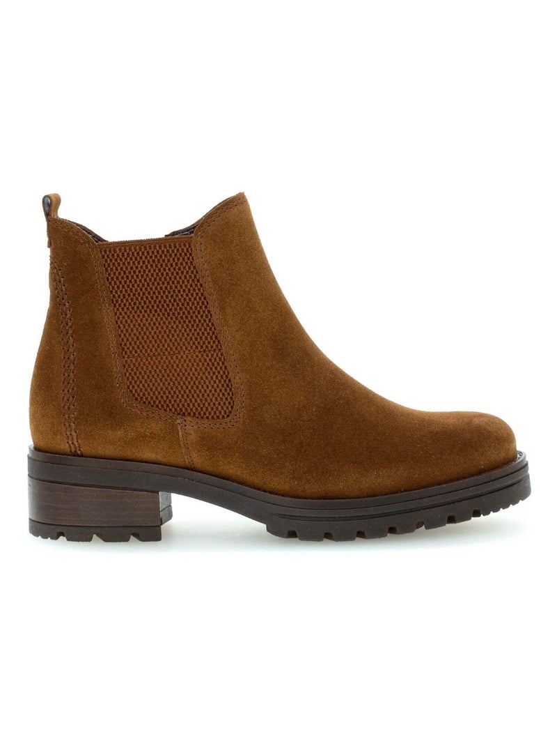 Bottines  en cuir velours Gabor Marron - Kiabi