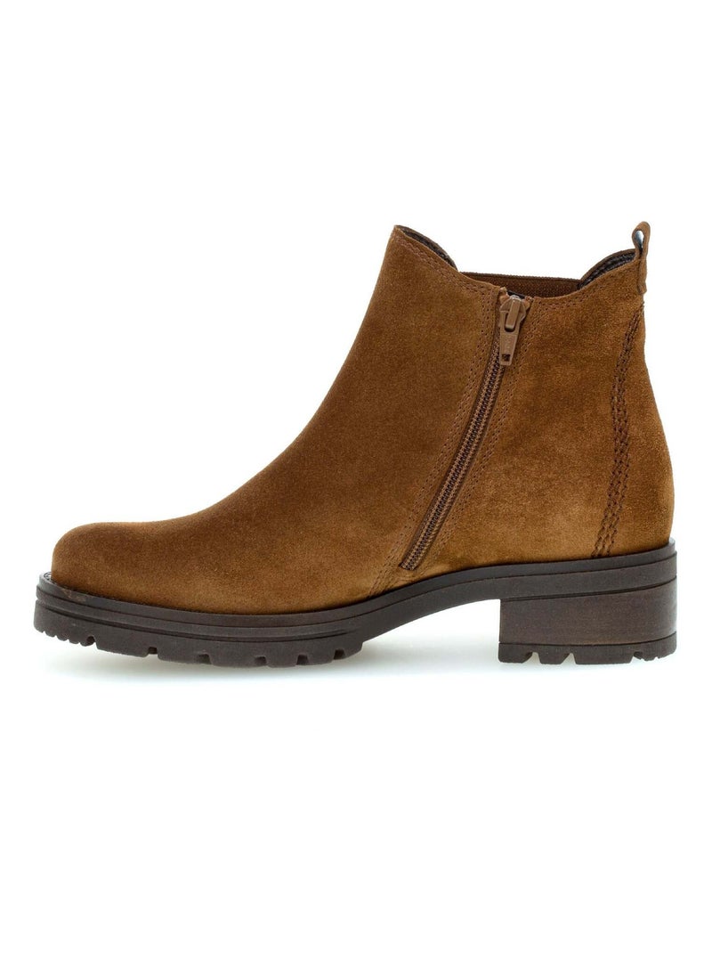 Bottines  en cuir velours Gabor Marron - Kiabi