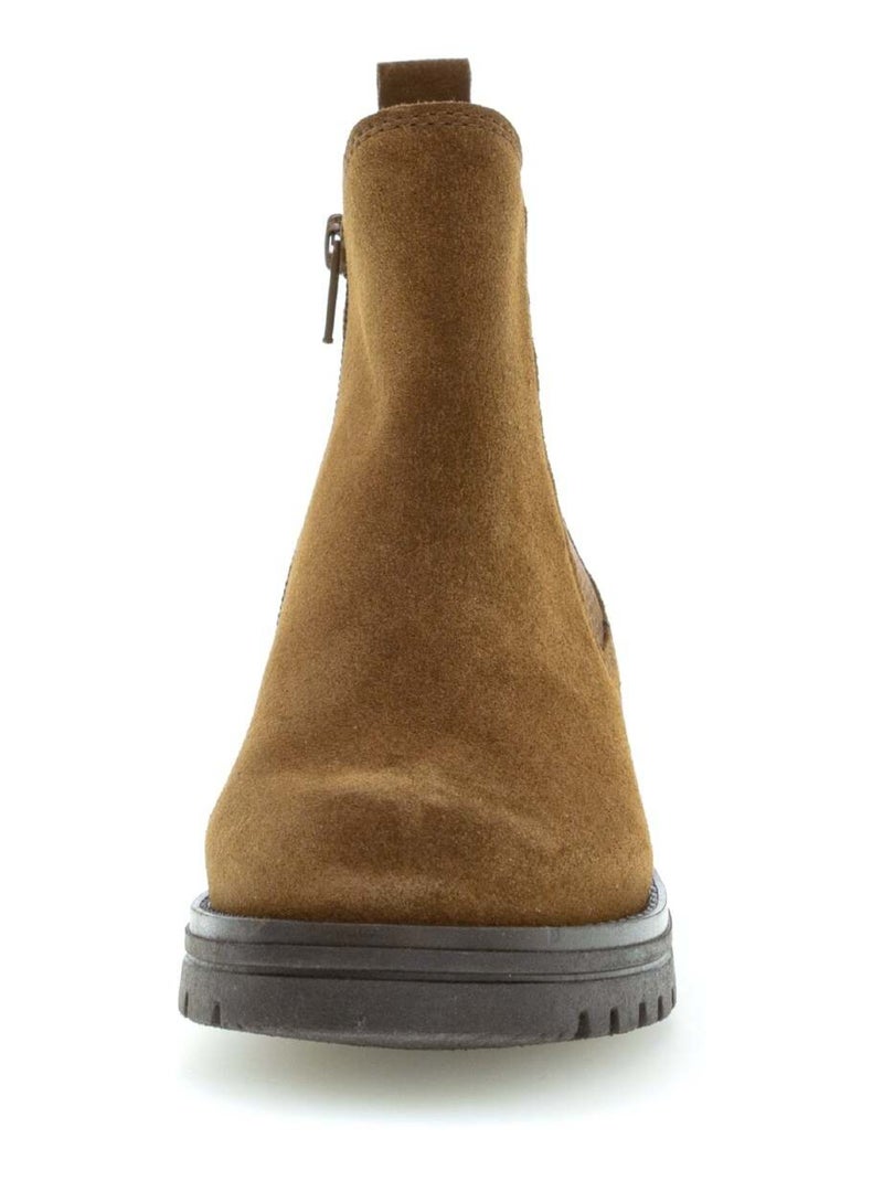 Bottines  en cuir velours Gabor Marron - Kiabi