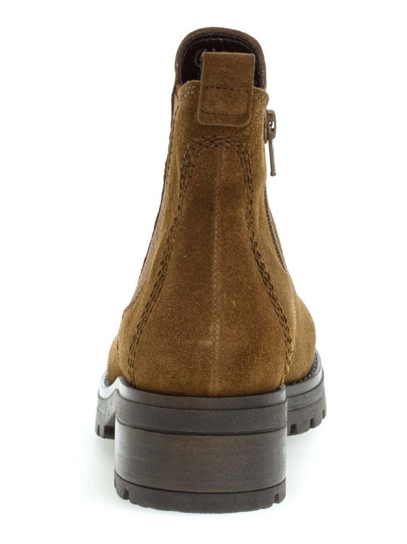 Bottines  en cuir velours Gabor Marron - Kiabi