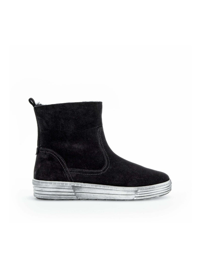 Bottines  en cuir velours Gabor Noir Noir - Kiabi