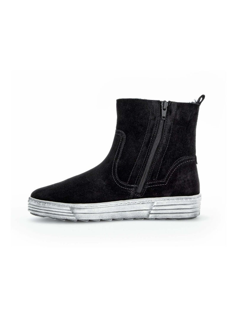 Bottines  en cuir velours Gabor Noir Noir - Kiabi