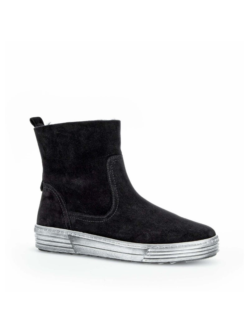 Bottines  en cuir velours Gabor Noir Noir - Kiabi