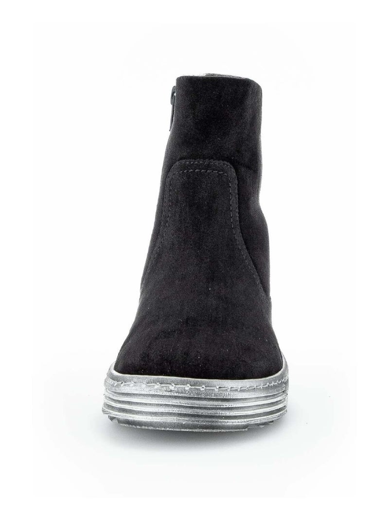 Bottines  en cuir velours Gabor Noir Noir - Kiabi