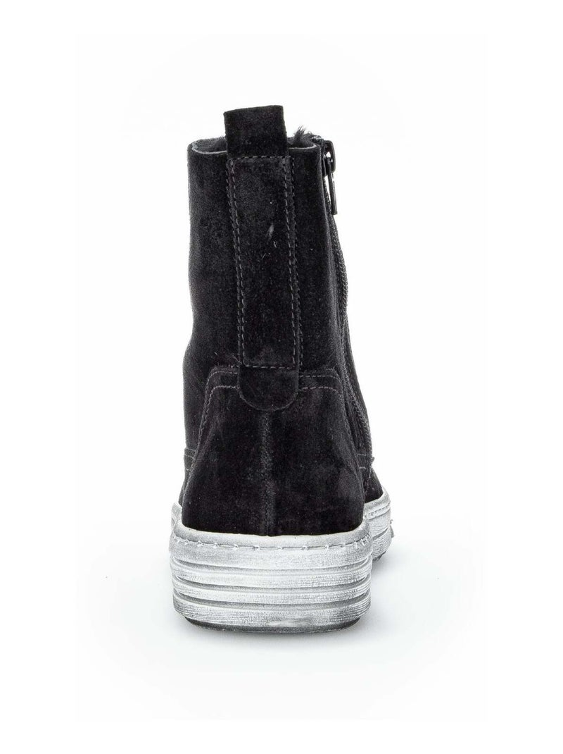Bottines  en cuir velours Gabor Noir Noir - Kiabi