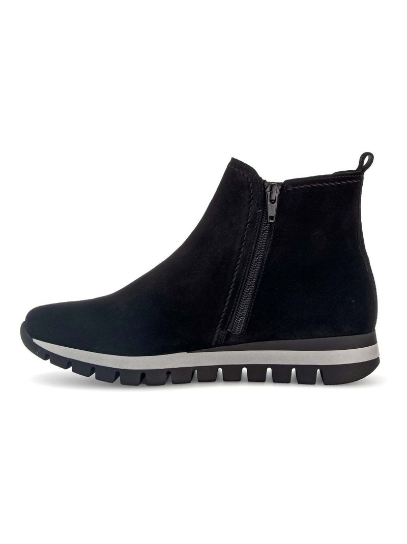 Bottines  en cuir velours Gabor Noir Noir - Kiabi