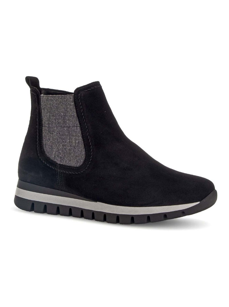 Bottines  en cuir velours Gabor Noir Noir - Kiabi