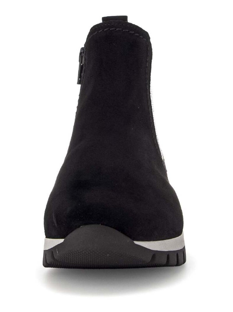 Bottines  en cuir velours Gabor Noir Noir - Kiabi