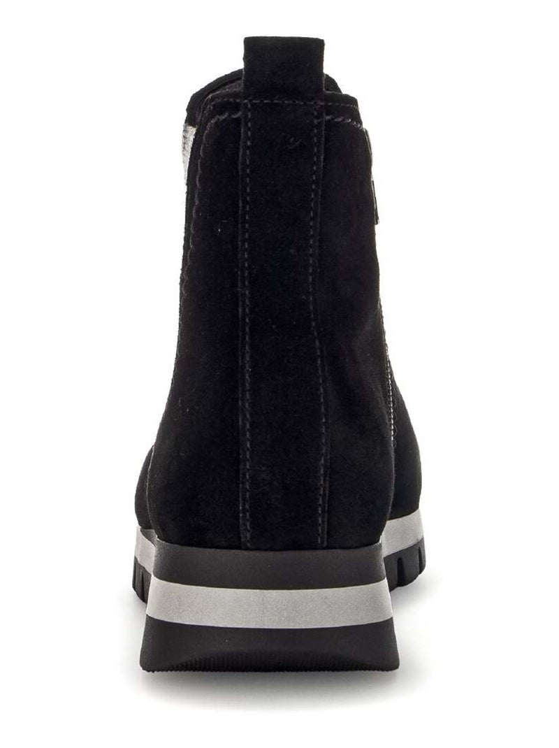 Bottines  en cuir velours Gabor Noir Noir - Kiabi