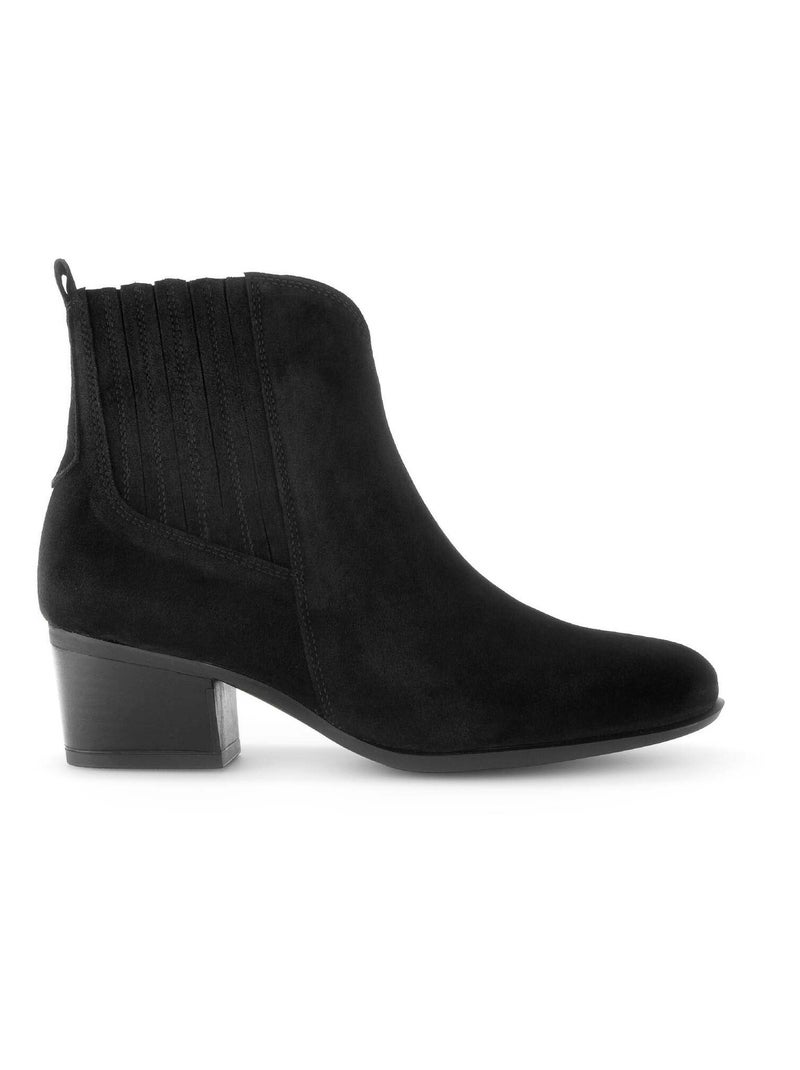 Bottines  en cuir velours Gabor Noir Noir - Kiabi