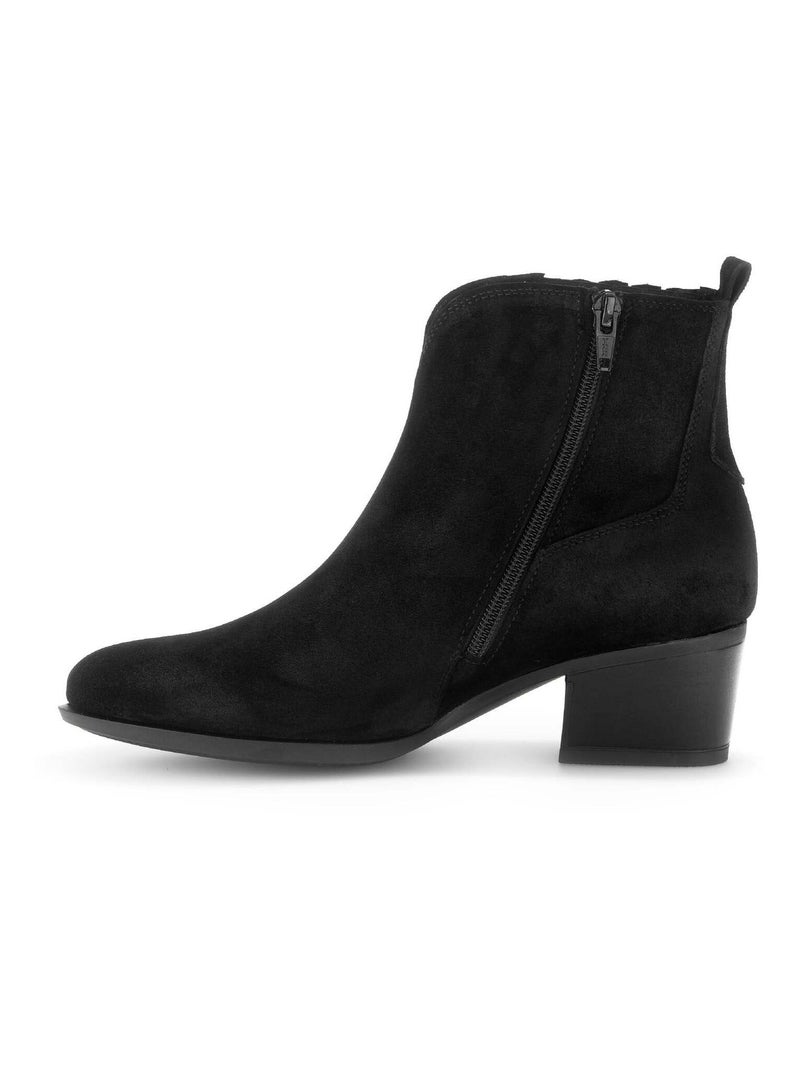 Bottines  en cuir velours Gabor Noir Noir - Kiabi