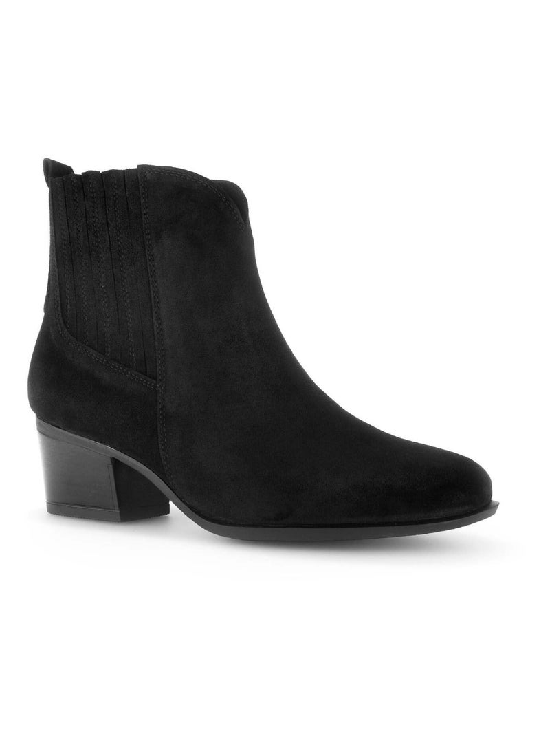 Bottines  en cuir velours Gabor Noir Noir - Kiabi