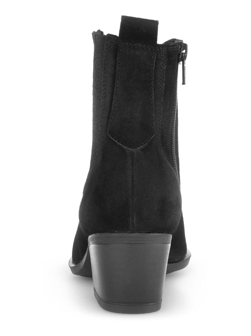 Bottines  en cuir velours Gabor Noir Noir - Kiabi