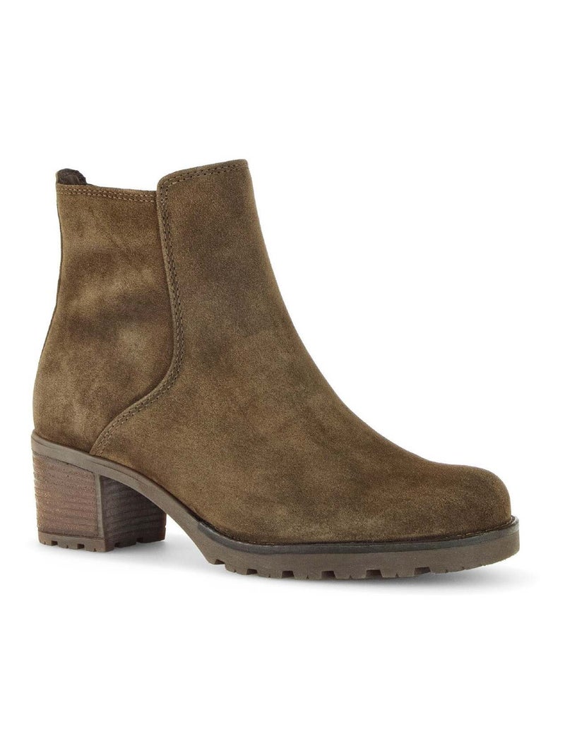 Bottines  en cuir velours Gabor Vert - Kiabi