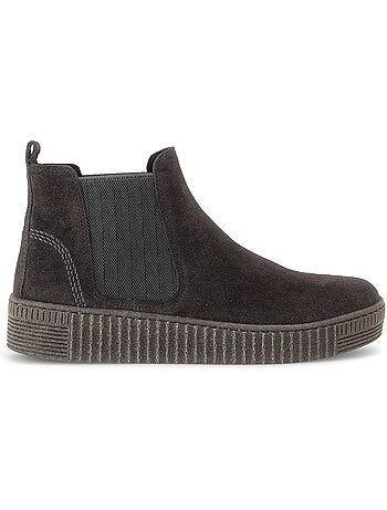 Bottines en cuir velours