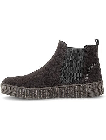 Bottines en cuir velours