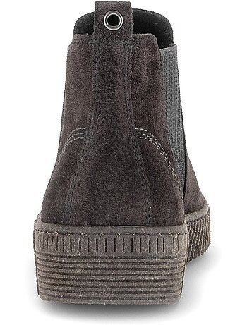 Bottines en cuir velours