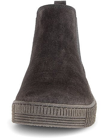 Bottines en cuir velours