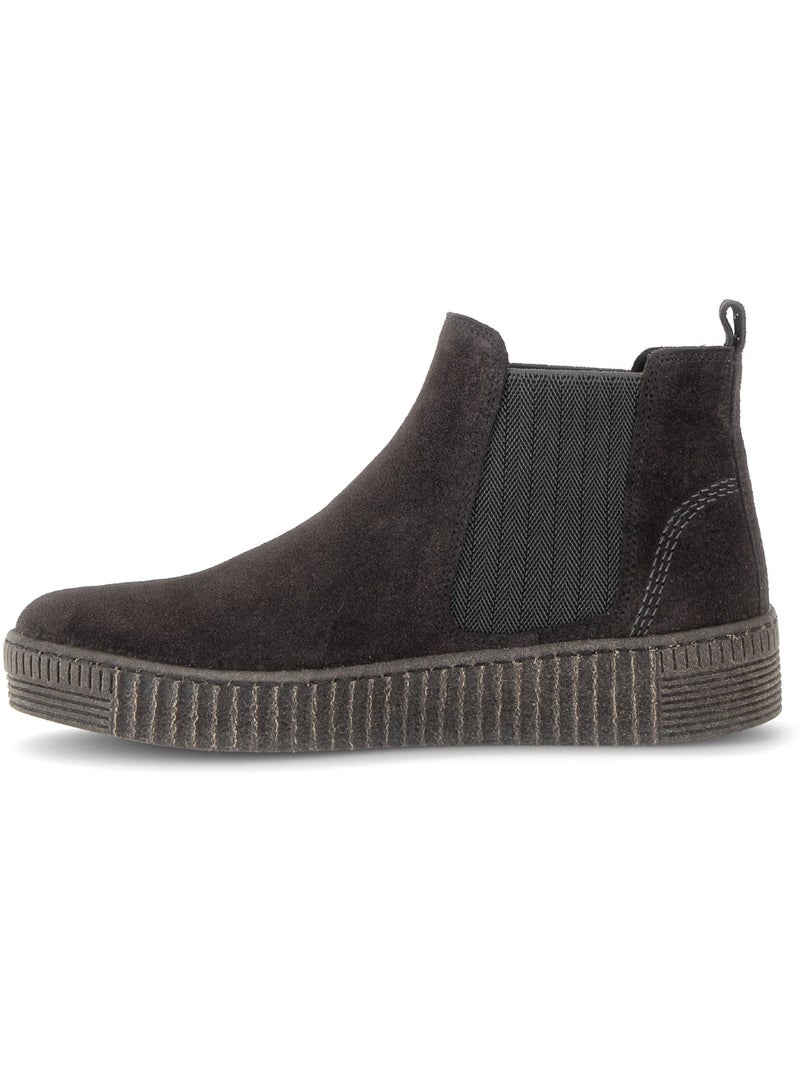 Bottines  en cuir velours Gris Gris - Kiabi