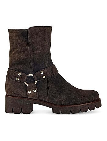 Bottines en cuir velours