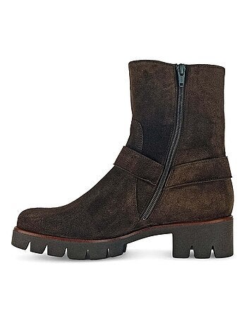 Bottines en cuir velours