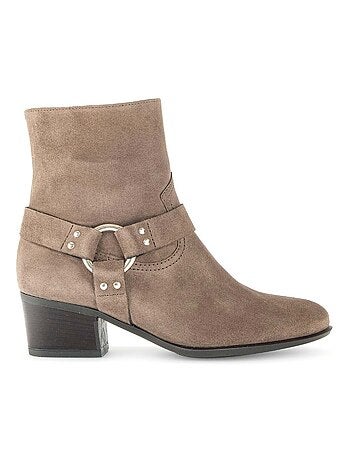Bottines en cuir velours