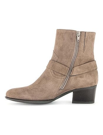 Bottines en cuir velours