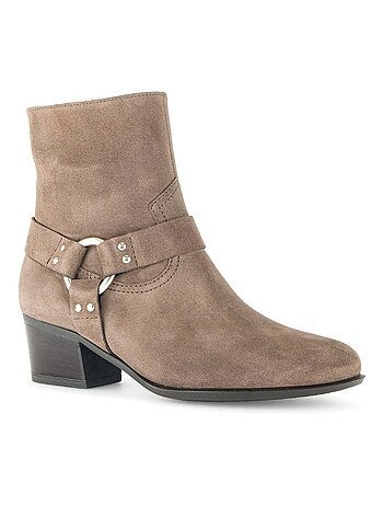 Bottines en cuir velours
