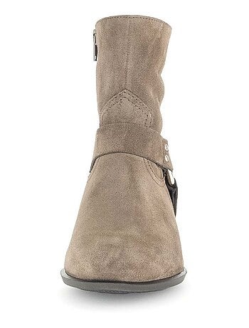 Bottines en cuir velours