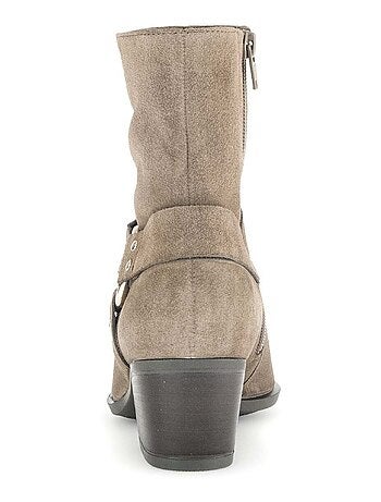Bottines en cuir velours