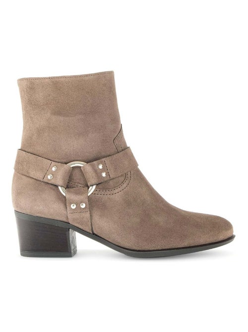 Bottines  en cuir velours - Kiabi