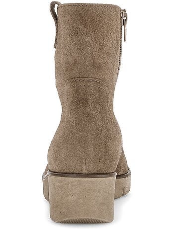 Bottines en cuir velours