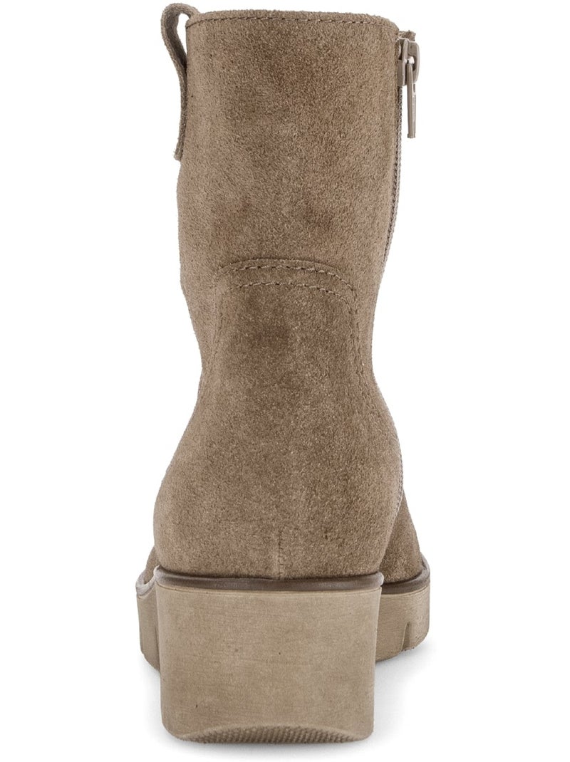 Bottines  en cuir velours Marron - Kiabi