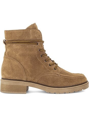 Bottines en cuir velours