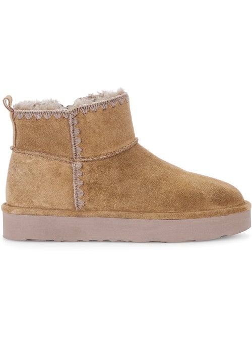 Bottines en cuir velours - Kiabi Bottines en cuir velours - Kiabi