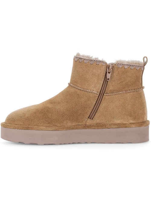 Bottines en cuir velours - Kiabi Bottines en cuir velours - Kiabi