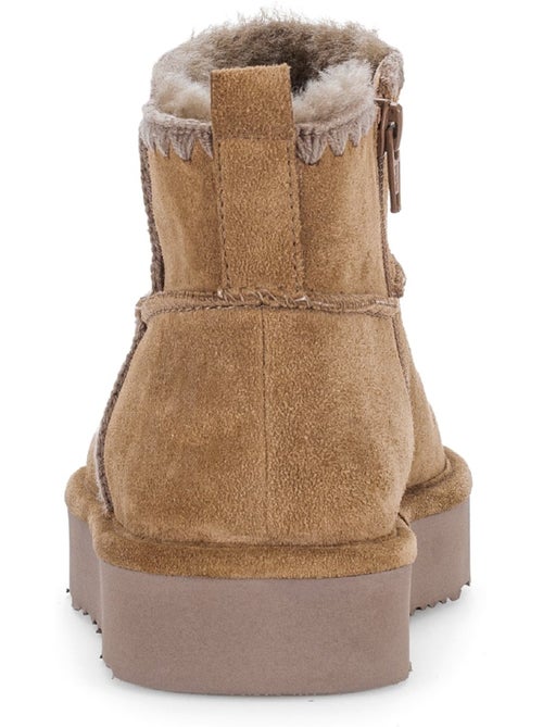 Bottines en cuir velours - Kiabi Bottines en cuir velours - Kiabi
