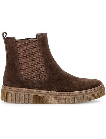 Bottines en cuir velours