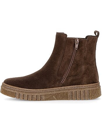 Bottines en cuir velours
