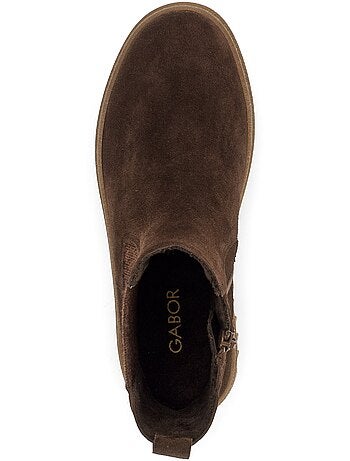 Bottines en cuir velours