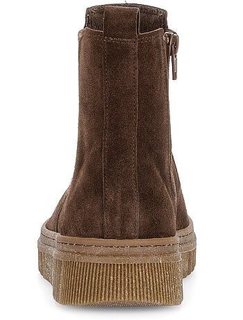 Bottines en cuir velours