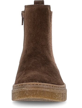 Bottines en cuir velours