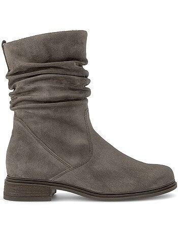 Bottines en cuir velours