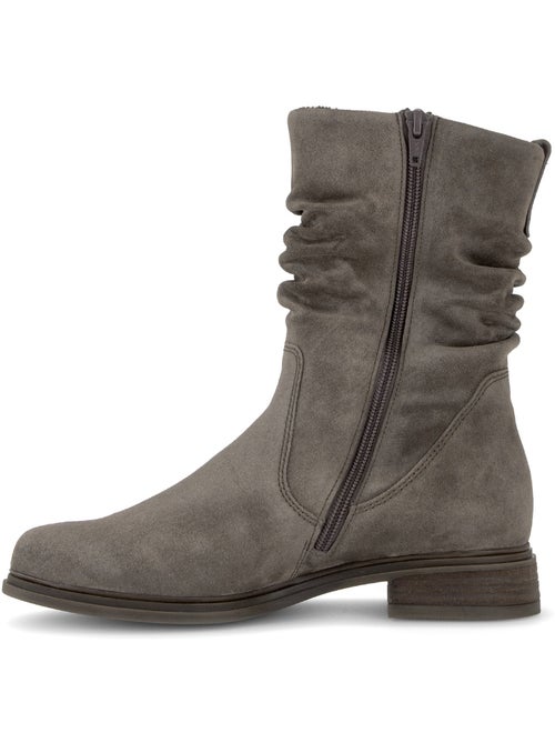 Bottines  en cuir velours - Kiabi