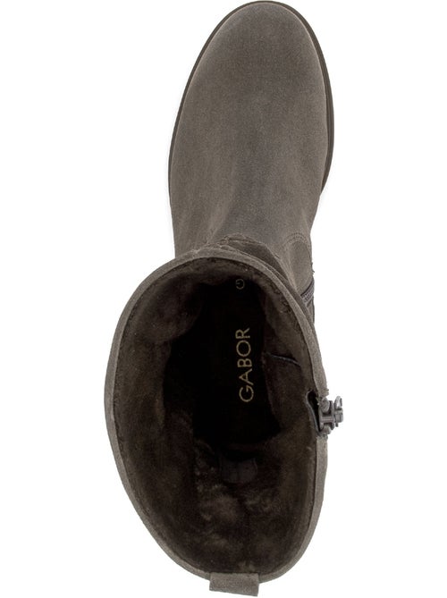 Bottines  en cuir velours - Kiabi