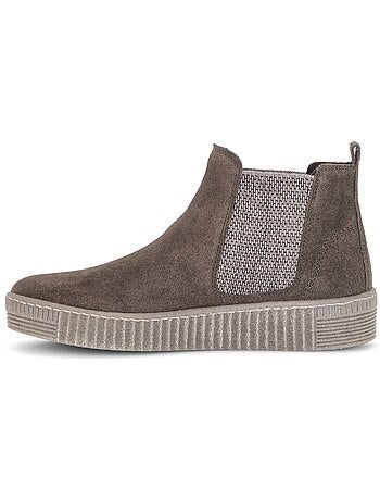 Bottines en cuir velours