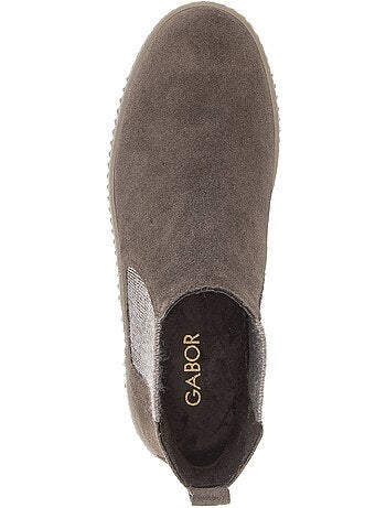Bottines en cuir velours