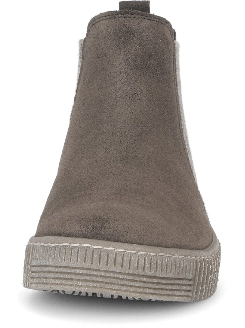Bottines  en cuir velours Marron - Kiabi